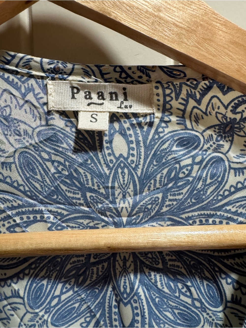 Paani Linen Top in Blue Paisley print